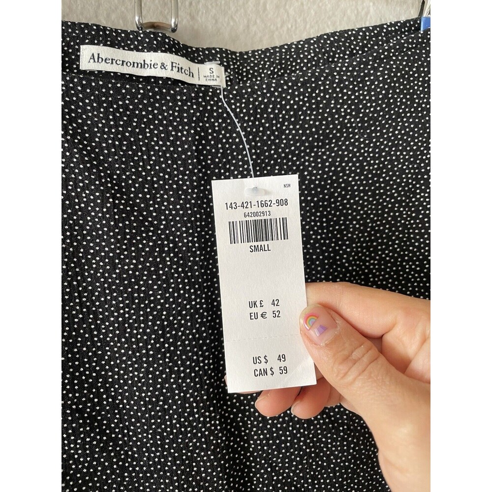 NWT Abercrombie & Fitch Women’s speckled Mini Skirt ruffle edge Size S - Picture 4 of 6